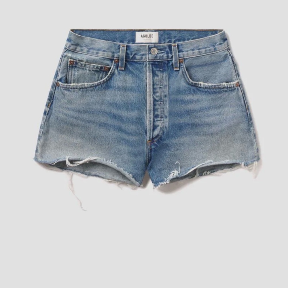 AGOLDE Ridley High Rise Denim Short in Color Chant Size 24.